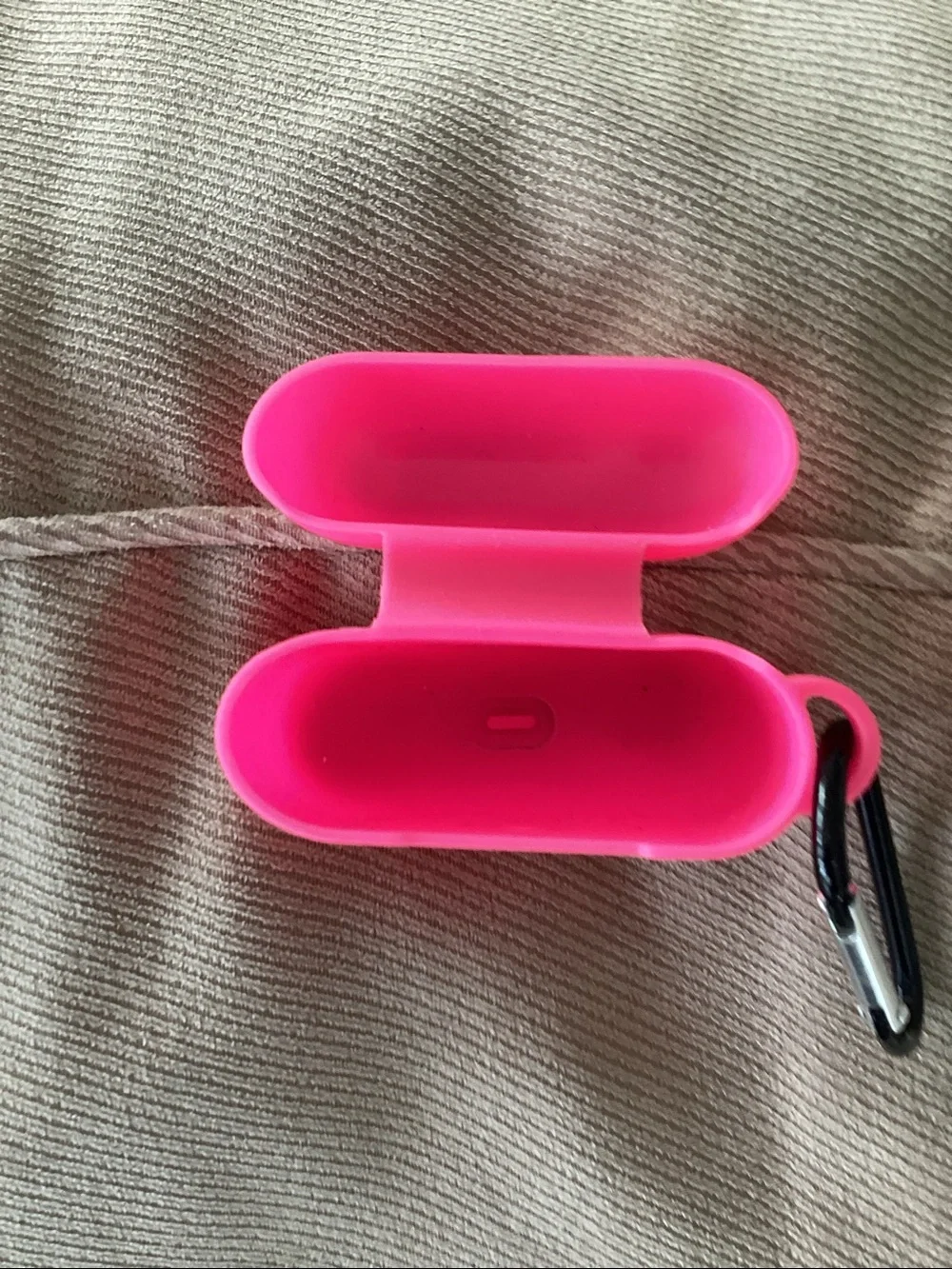 Hot Pink Graduate Silicone AirPods Case with Carabiner